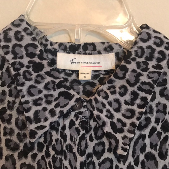 Vince Camuto Animal Print Blouse - Black/Grey - Picture 2 of 3